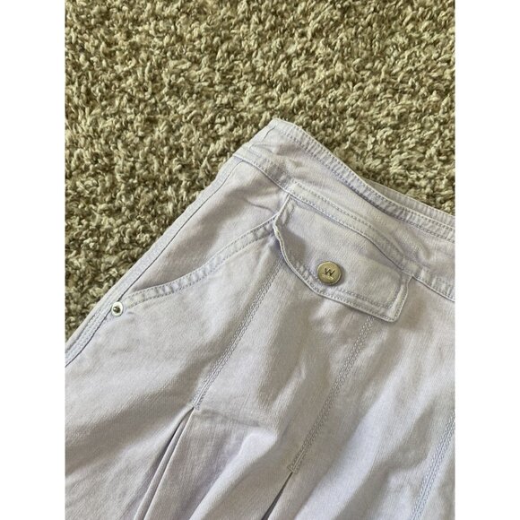 ⭐ 3/$15 Vintage Weekend MaxMara Size 10 Light Purple Pleated Denim Mini Skirt - Picture 3 of 11